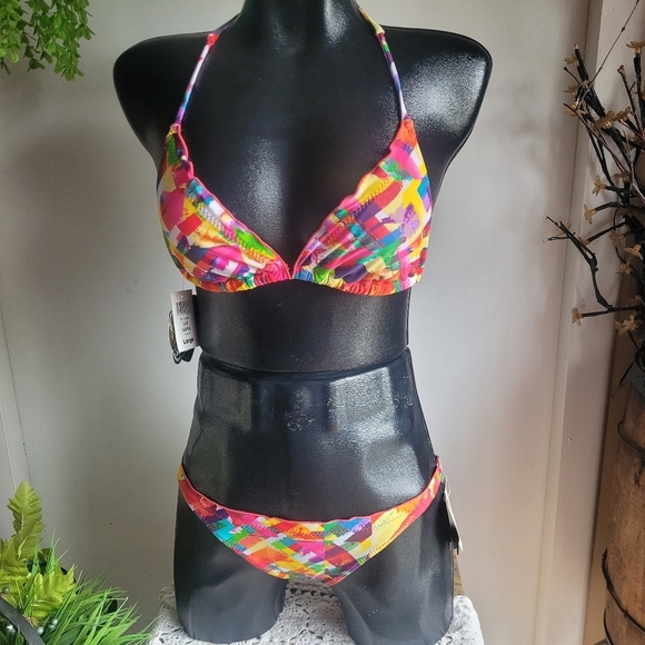 Bswim Bikini Swimsuit Multi Colored L - Picture 1 of 9